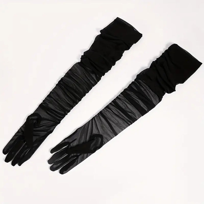 Black Lace Opera Gloves