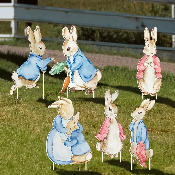Easter Bunny Yard Decoration 6pcs Set