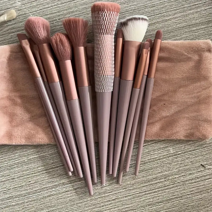 Makeup Brush 13-Piece Set with Travel Pouch