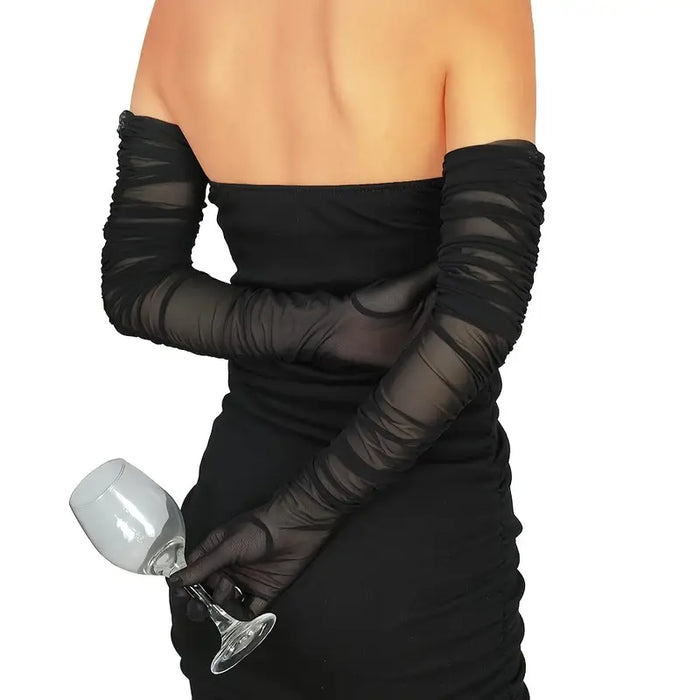 Black Lace Opera Gloves