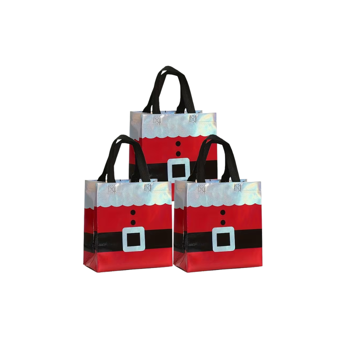Festive Christmas Gift Bags with Handles-5pcs