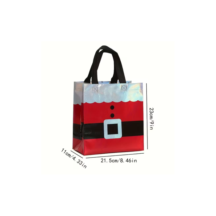 Festive Christmas Gift Bags with Handles-5pcs