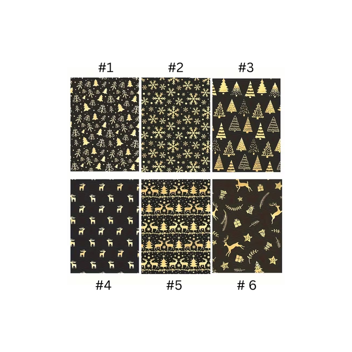 Black & Gold Christmas Wrapping Paper 1pcs