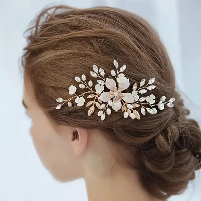 Pearl Blossom Bridal Hair Comb Pin