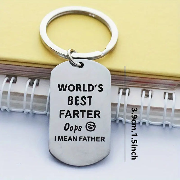 "World's Best Farter Oops Father" Funny Keychain