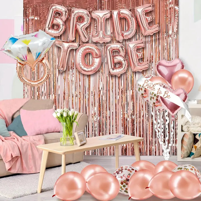 Rose Gold Bridal Shower Decoration Set