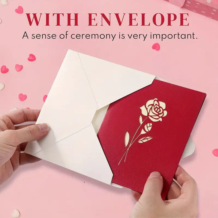 Rose 3D Pop-Up Greeting Card