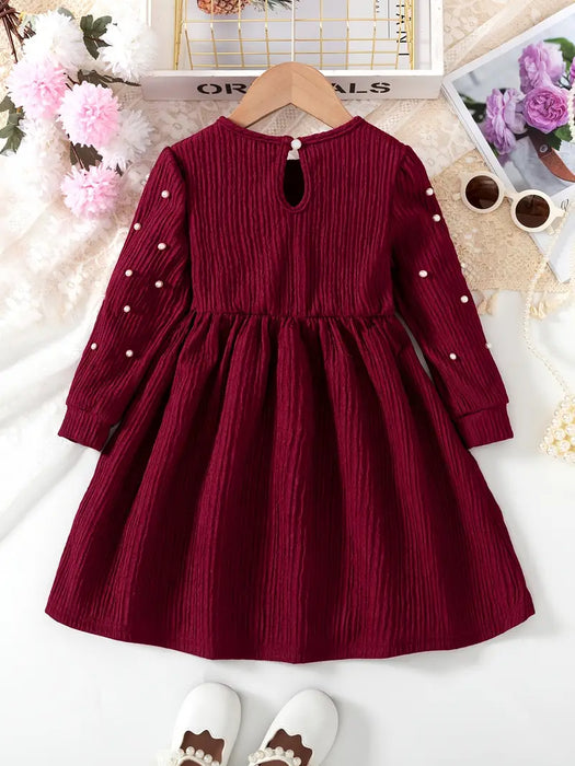 Red Elegant Pearl Dress
