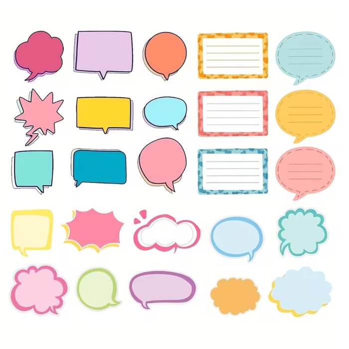 Blank Message Bubble Stickers – 125PCS