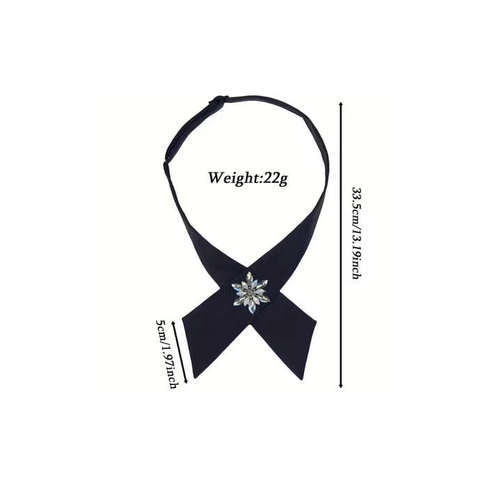Women’s Elegant Tie with Chest Flower Brooch