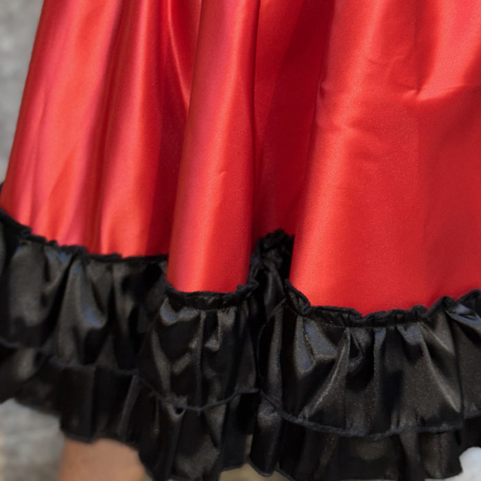 Girls’ Short Spanish Flamenco Satin Skirt Design B