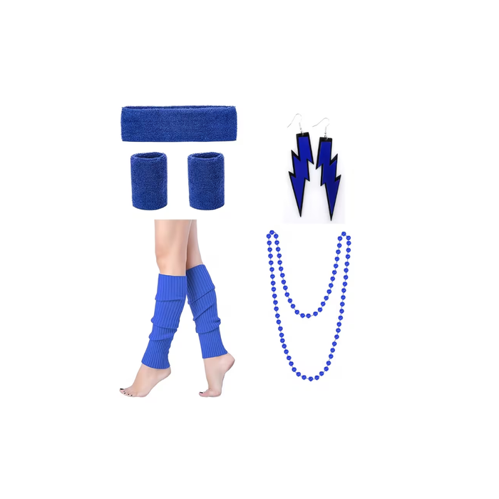 80's Retro Blue Fitness Set