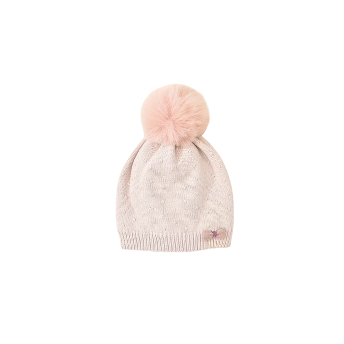Kids’ Winter Bow Knit Hat – Warm & Stretchy