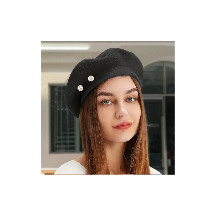 Chic Women’s French Beret – Coffee Color  قبعة بيريه أنيقة للنساء – باللون البني الغامق