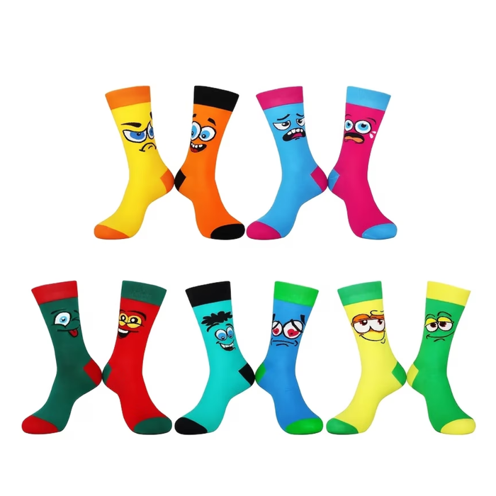 Cute Cartoon Expression Mid-Calf Socks