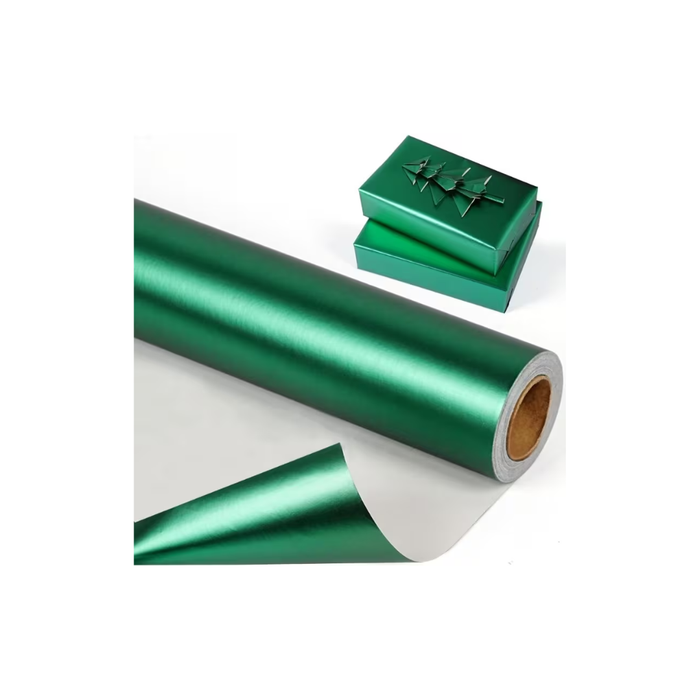 Matte Metallic Green Wrapping Paper – Premium Luxury Gift Roll