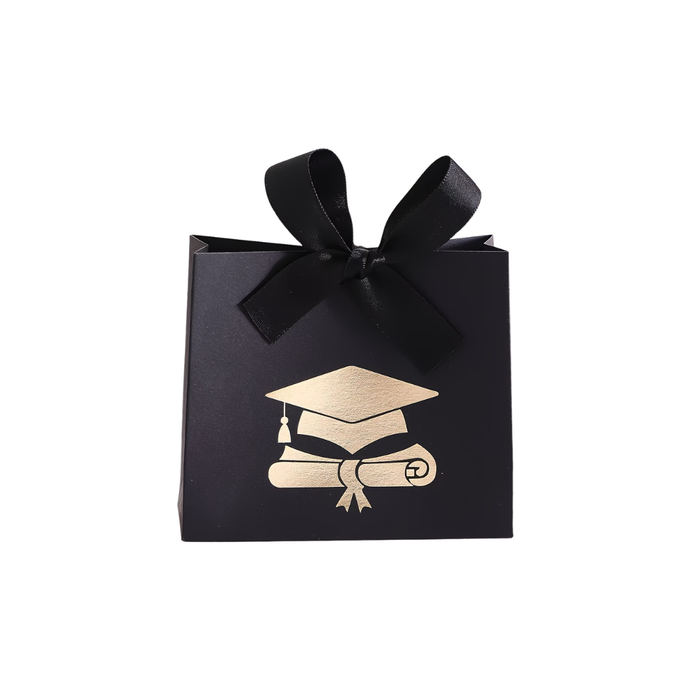 Graduation Black &Gold Gift Box with Ribbon