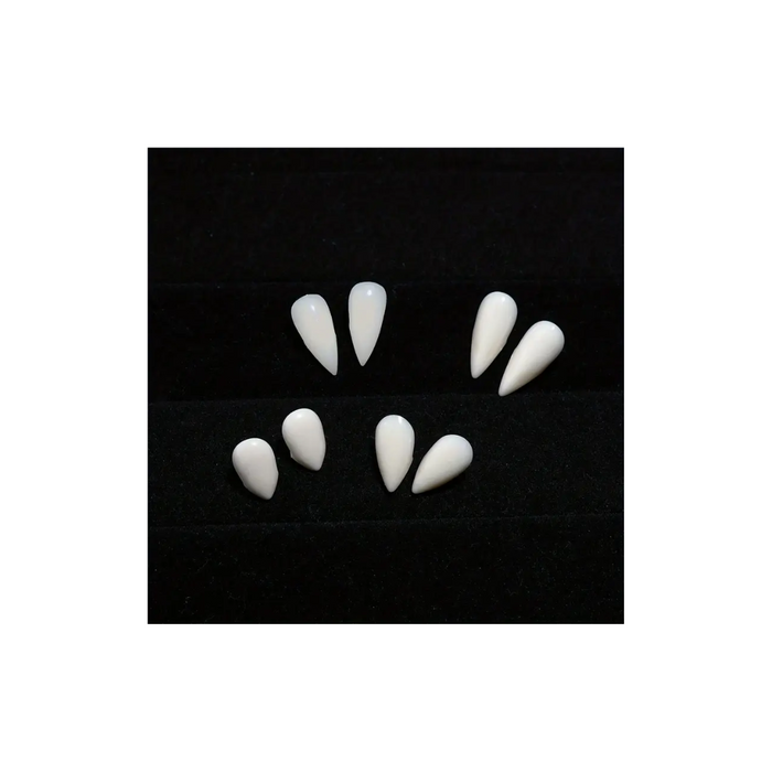 4 Pairs Vampire Fangs – Realistic Resin Vampire Teeth (13mm–19mm) for Halloween