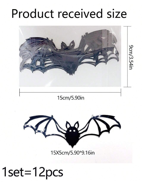 Halloween Creepy Drape with 3D Bat Wall Stickers