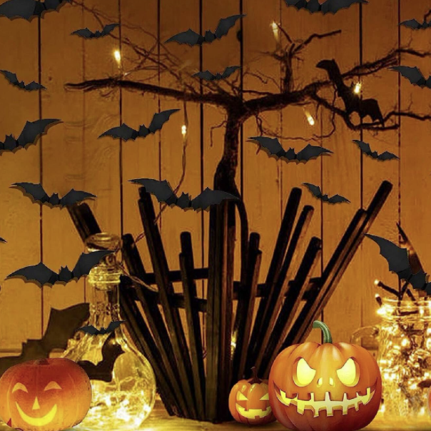 Halloween 3D Wall Decor Bats 81pcs