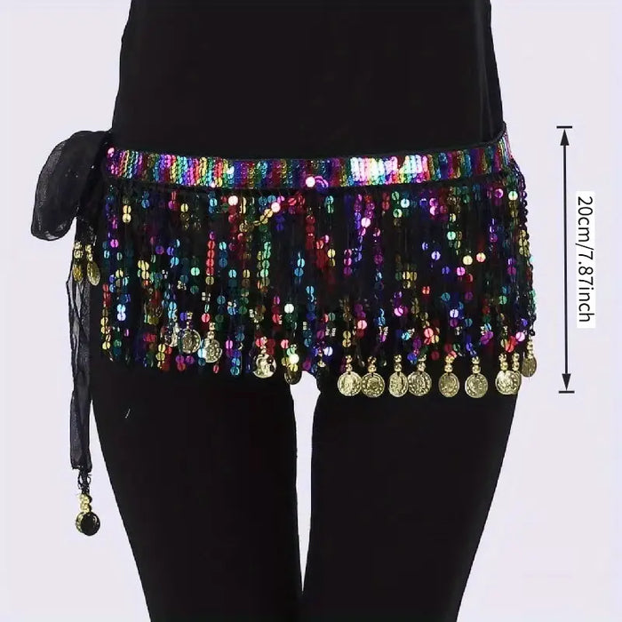 Colorful Bohemian Sequin Tassel Hip Scarf