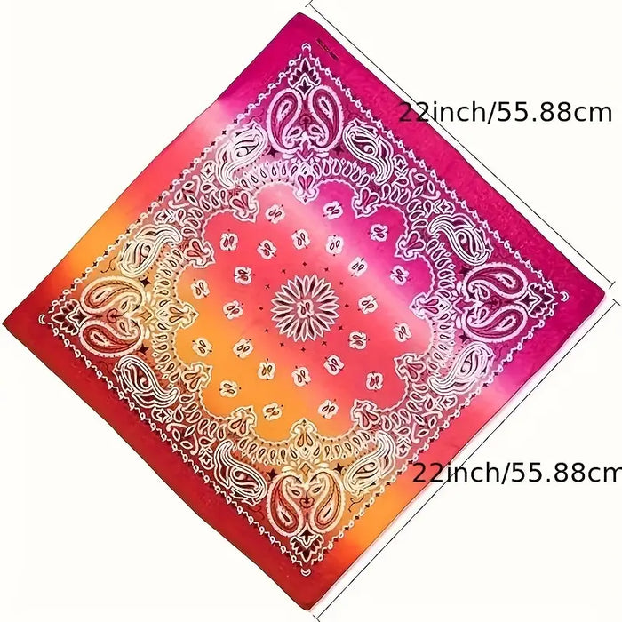 Classic Tie-Dye Paisley Bandana Scarf - 1pc
