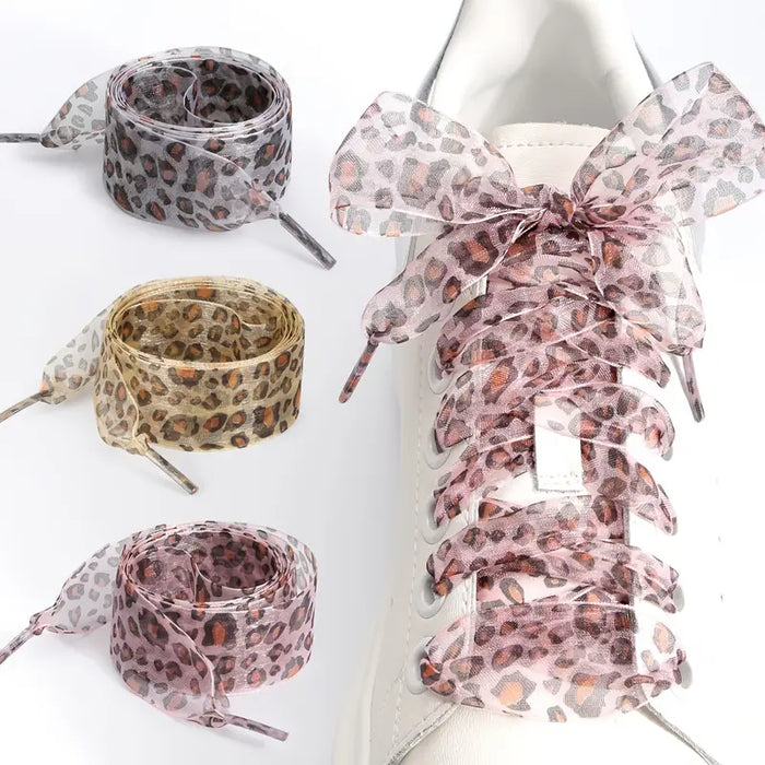 Chic Leopard Print Shoelaces