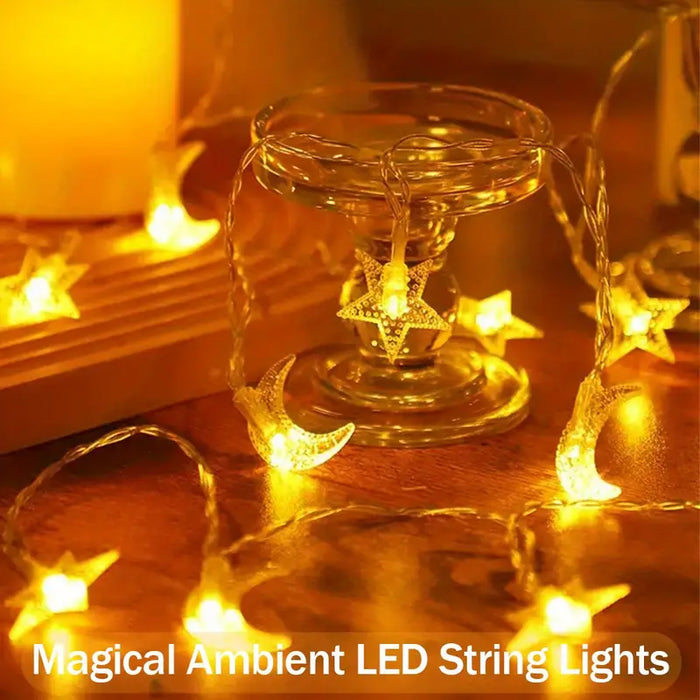 Eid Glow Moon & Stars LED String Light