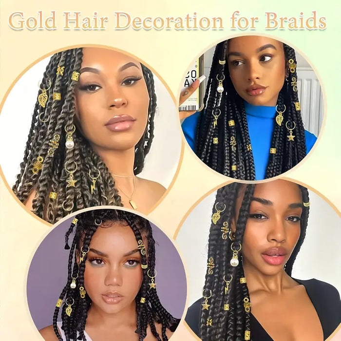 Golden Charm Hair Accessories 80pcs Set
