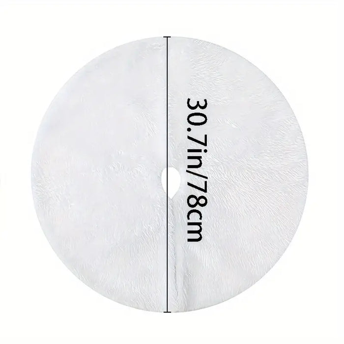White Plush Christmas Tree Rug