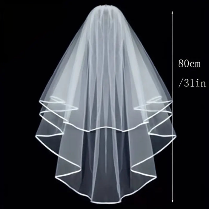 White Double-Layer Bridal Veil
