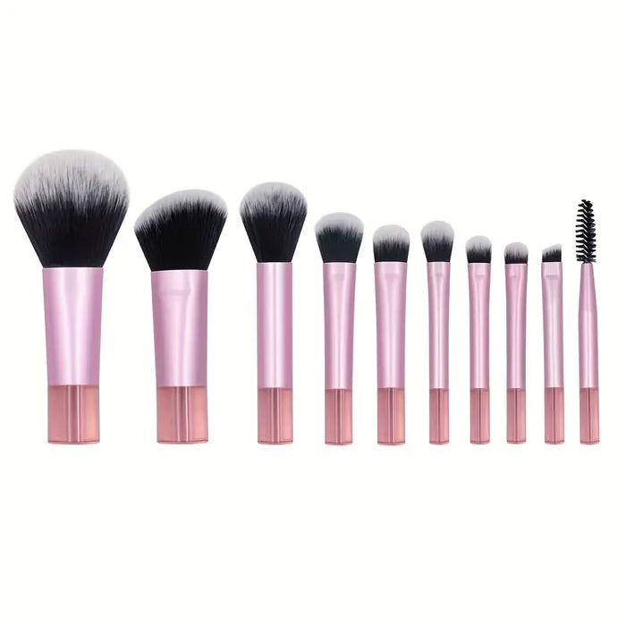 Classic Pink Makeup Brush 10-Piece Set