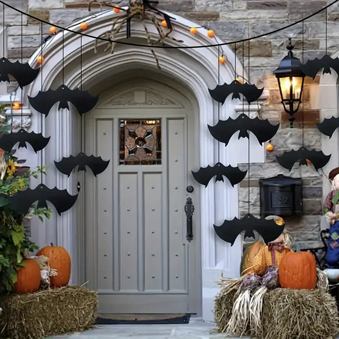 Halloween Bat Hanging Paper Garland 8-Pack Set