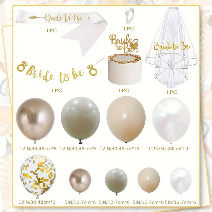 White & Gold Bride-to-Be Decor Set