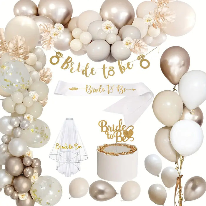 White & Gold Bride-to-Be Decor Set