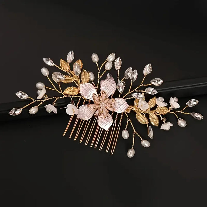 Pearl Blossom Bridal Hair Comb Pin