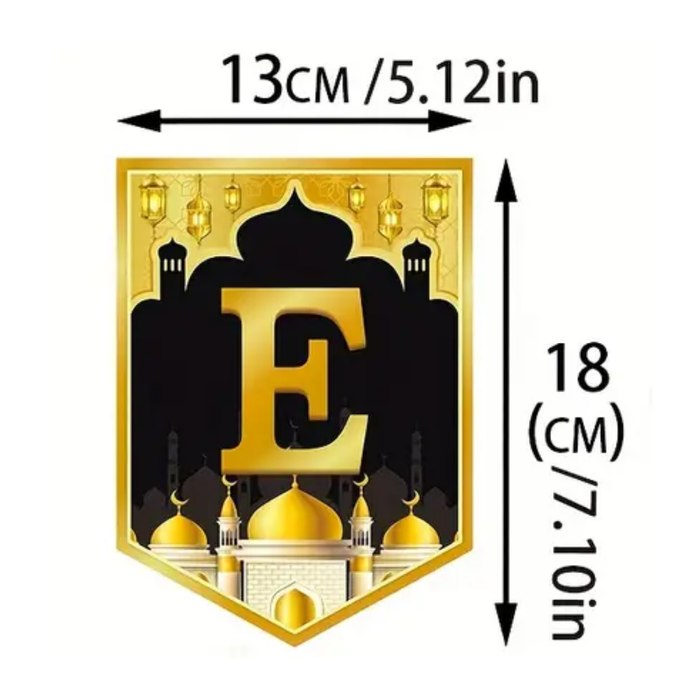 Golden Eid Mubarak Hanging Banner