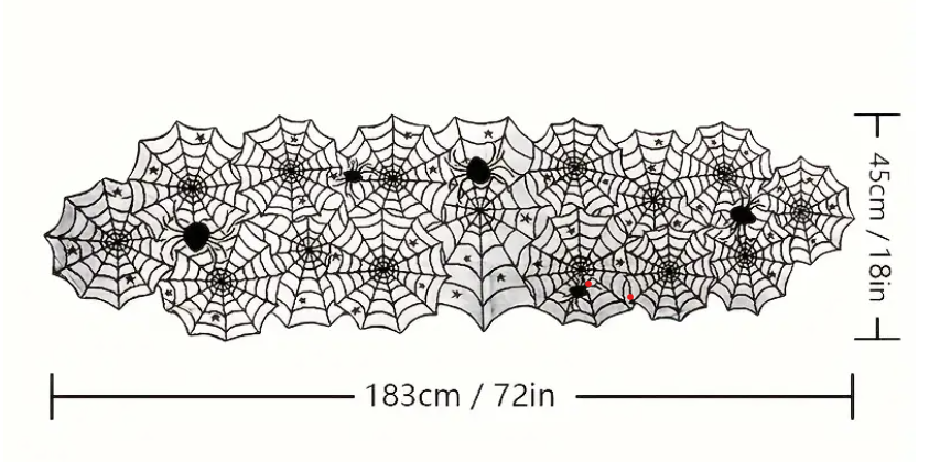 Halloween Spider Web Lace Table Runner